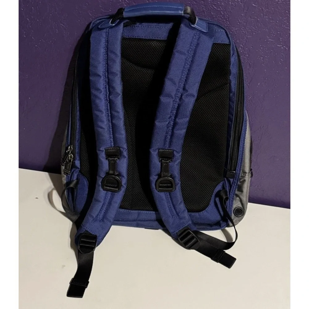 Tumi Alpha Bravo Blue Ballistic Nylon Laptop Travel Backpack Carry On Bag Rare